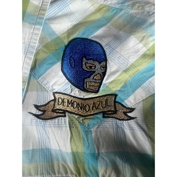 Hollister Snap Up Shirt Men's Medium Long Sleeve Demonio Azul - Picture 7 of 9